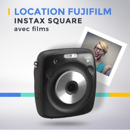 Fujifilm Instax SQUARE SQ10 – Appareil Photo Instantané Hybride Carré Noir/Blanc – Double Exposition & Effets Créatifs